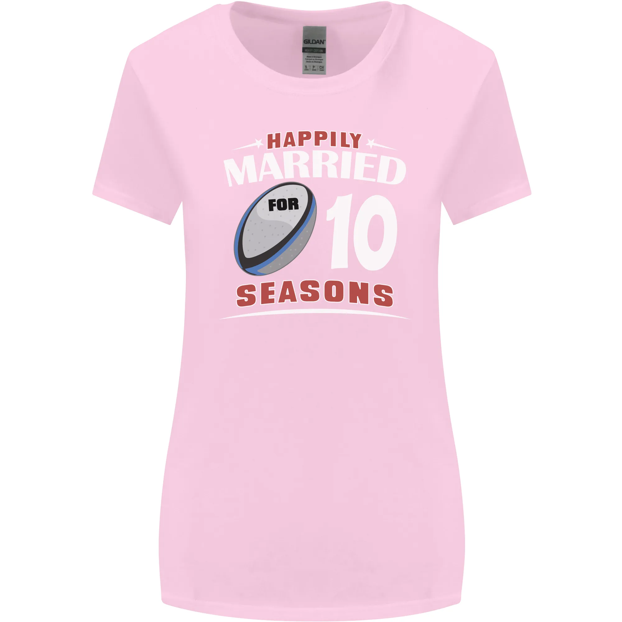 10 Year Wedding Anniversary 10th Rugby Womens Wider Cut T-Shirt