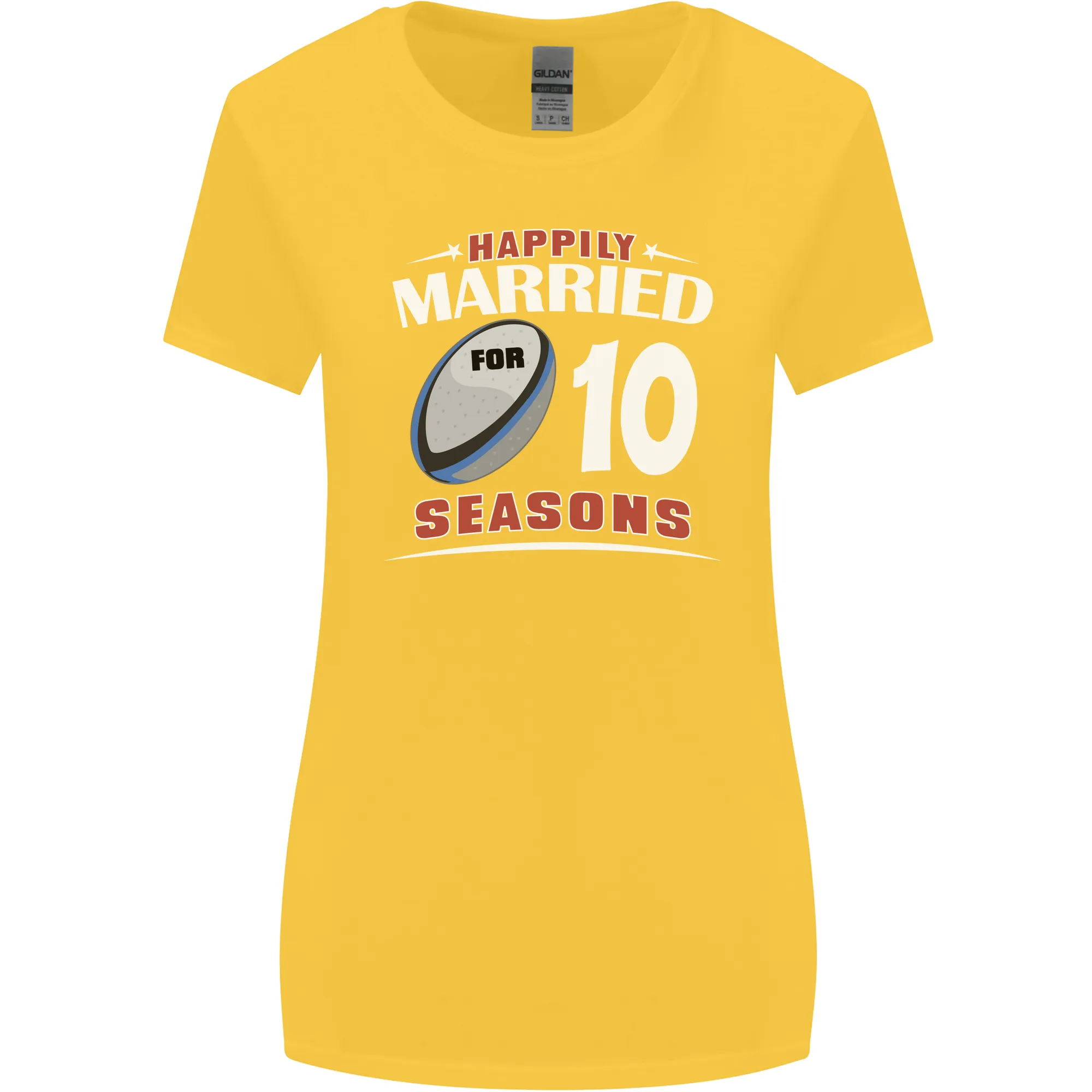10 Year Wedding Anniversary 10th Rugby Womens Wider Cut T-Shirt