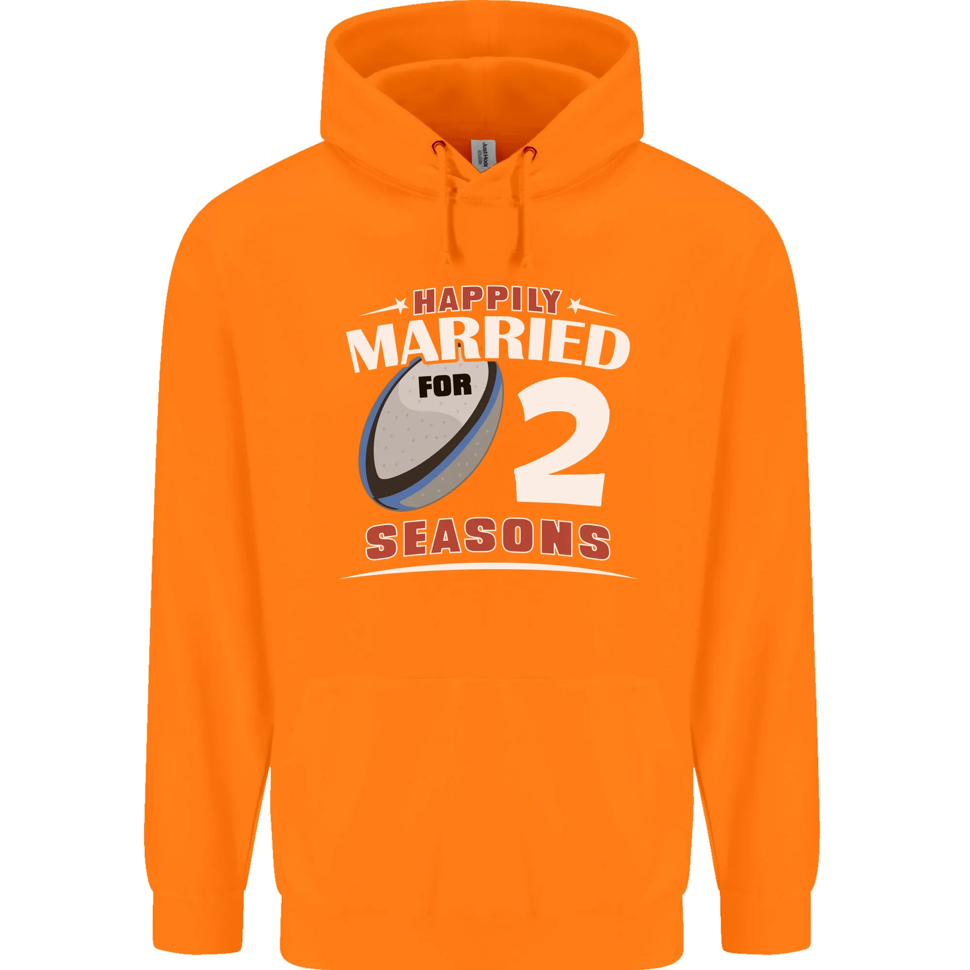 2 Year Wedding Anniversary 2nd Rugby Mens 80% Cotton Hoodie