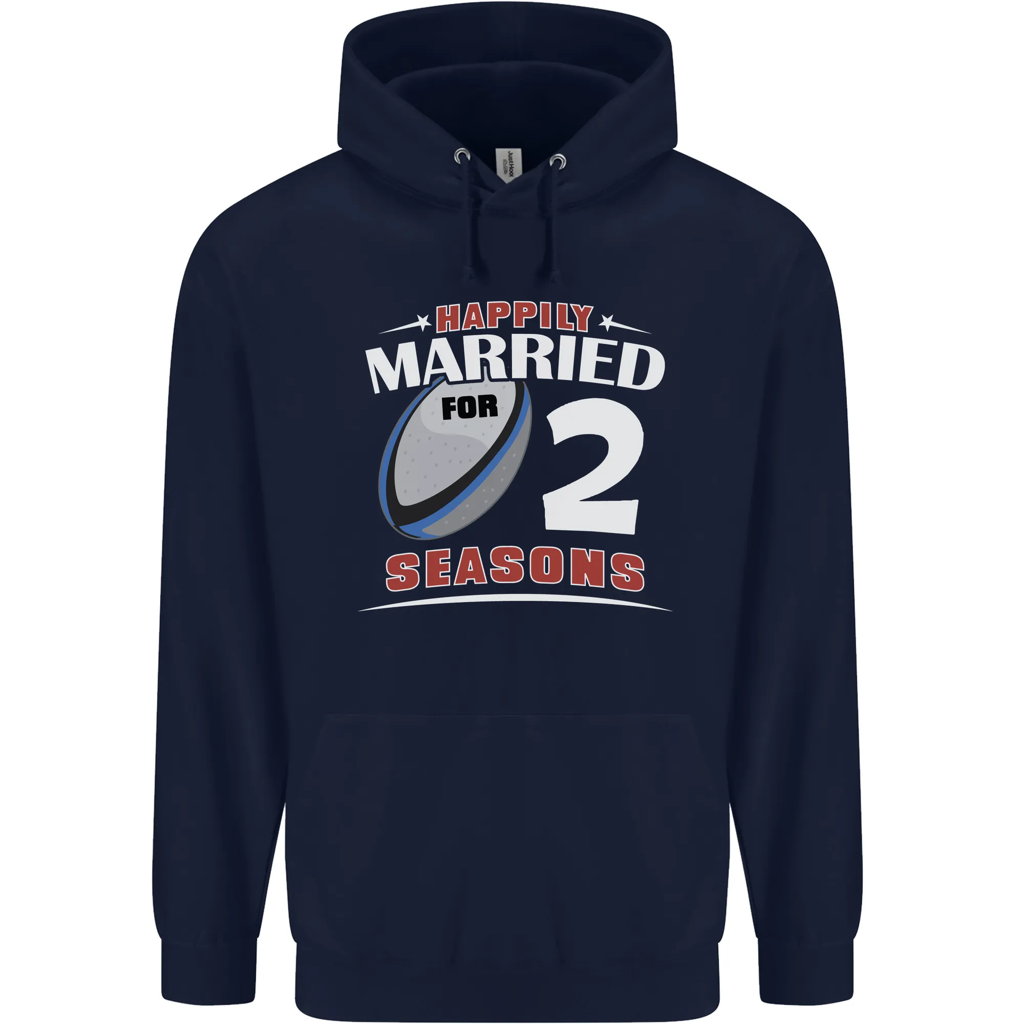 2 Year Wedding Anniversary 2nd Rugby Mens 80% Cotton Hoodie