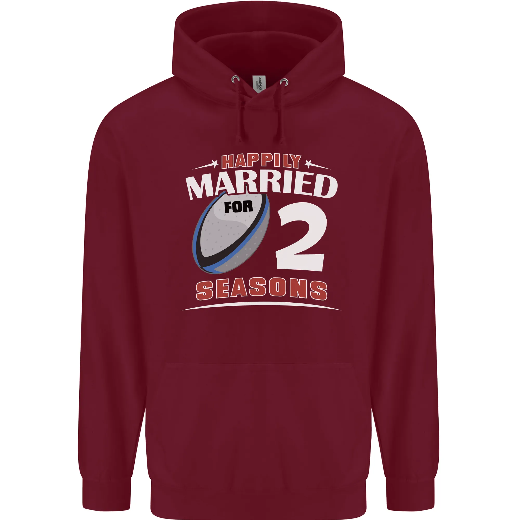 2 Year Wedding Anniversary 2nd Rugby Mens 80% Cotton Hoodie