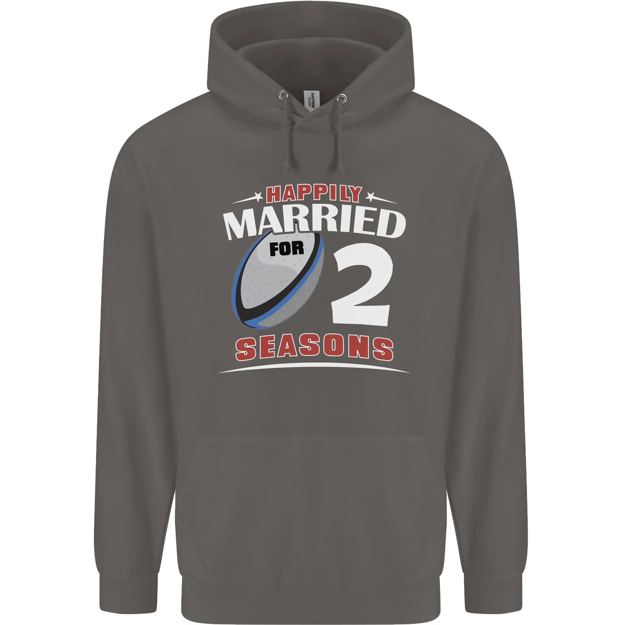 2 Year Wedding Anniversary 2nd Rugby Mens 80% Cotton Hoodie