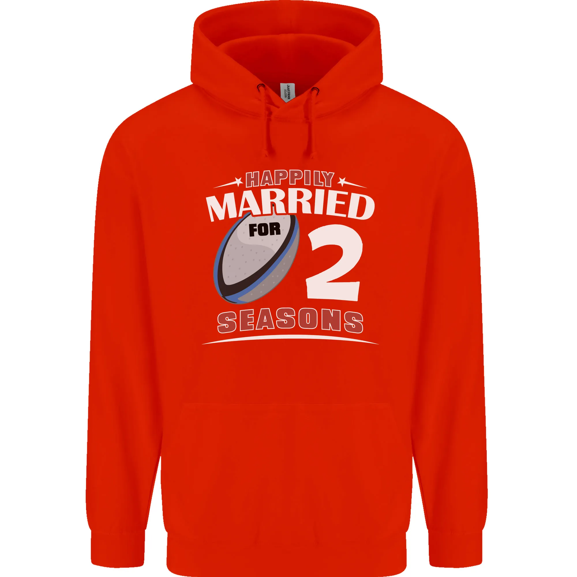 2 Year Wedding Anniversary 2nd Rugby Mens 80% Cotton Hoodie