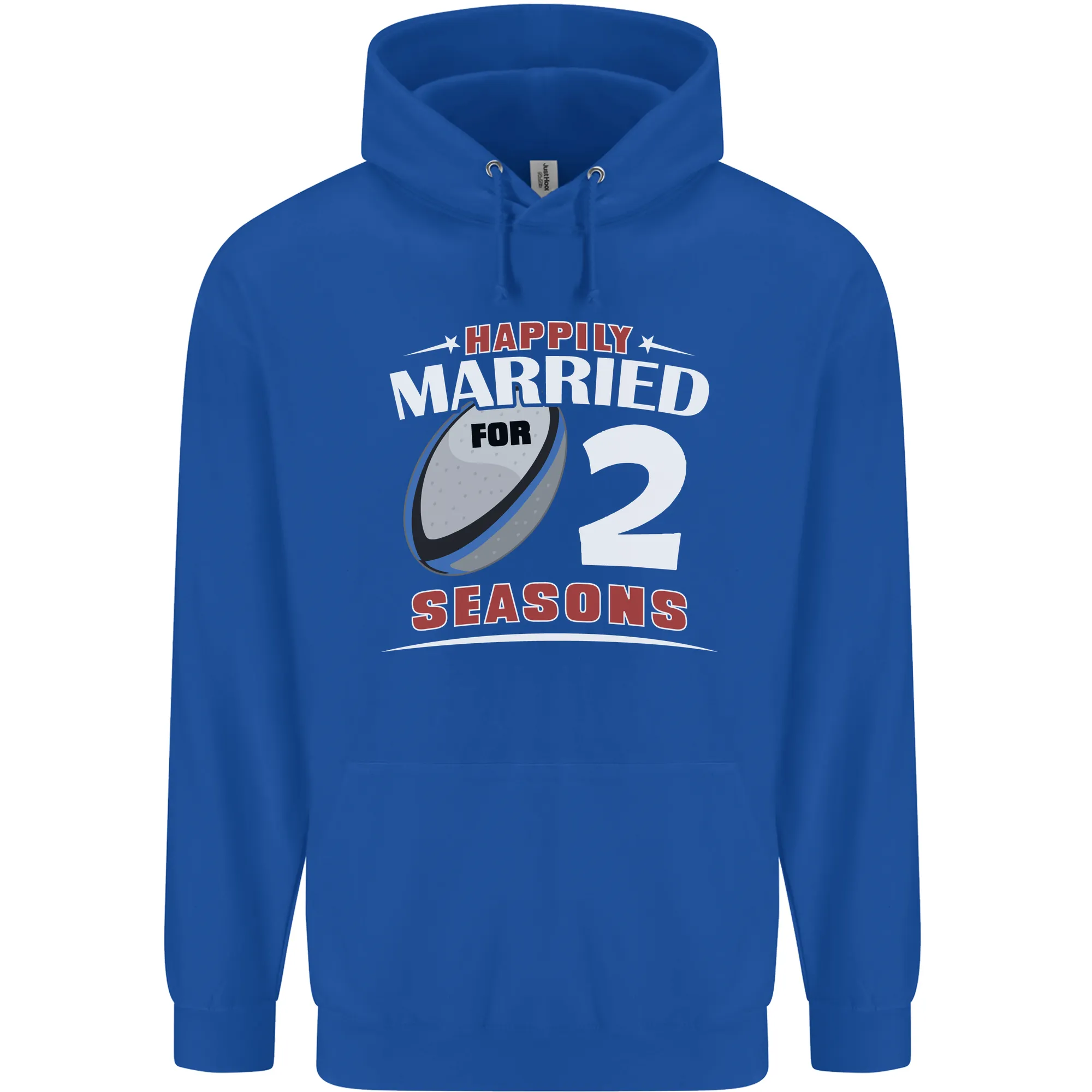 2 Year Wedding Anniversary 2nd Rugby Mens 80% Cotton Hoodie