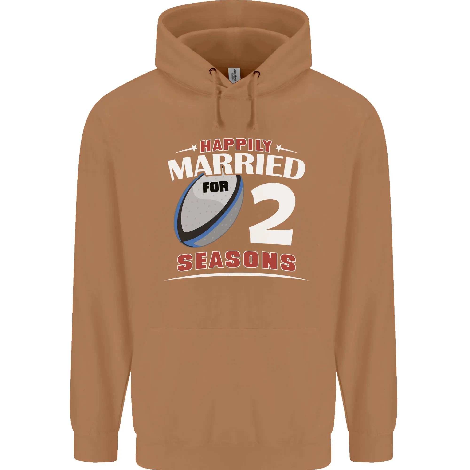 2 Year Wedding Anniversary 2nd Rugby Mens 80% Cotton Hoodie