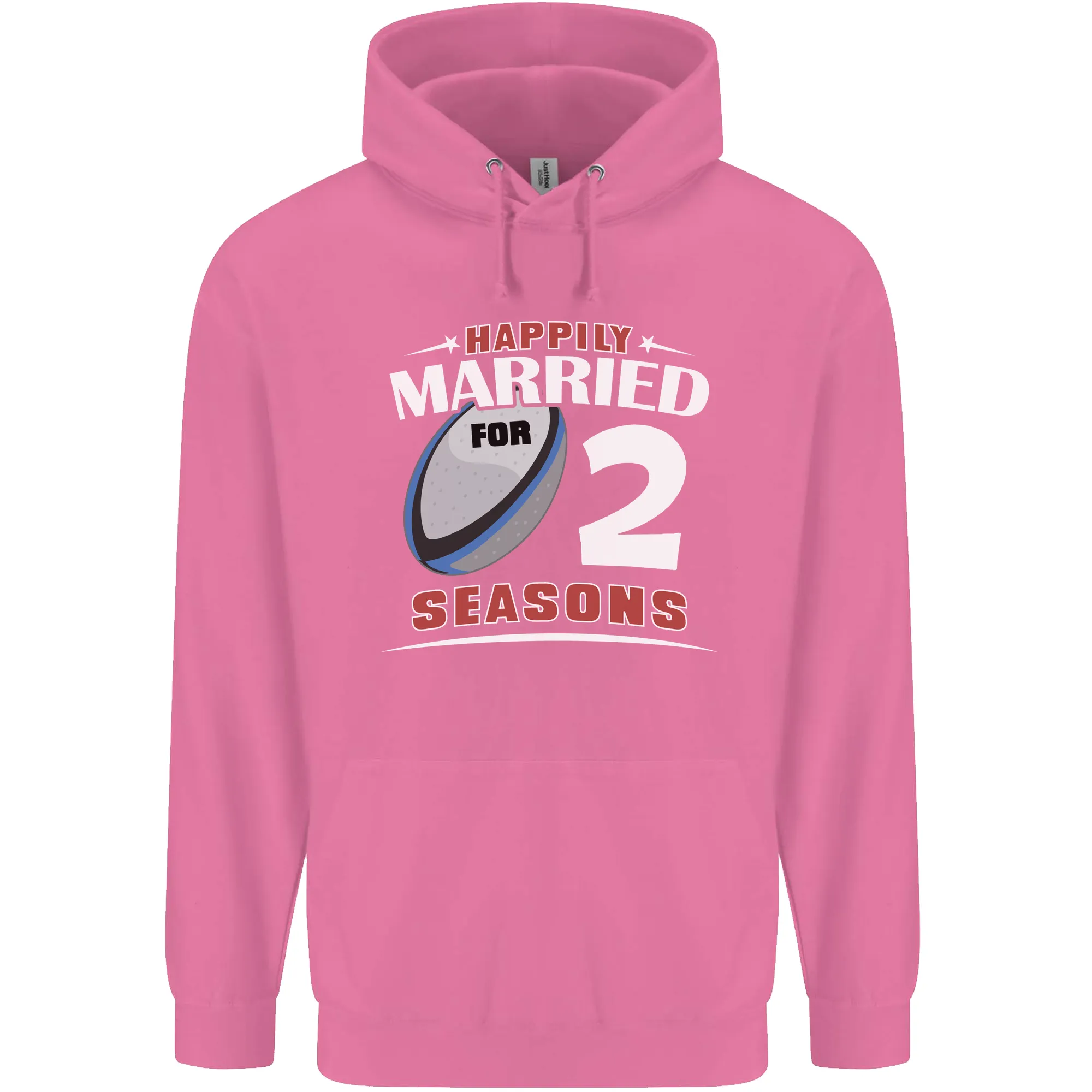 2 Year Wedding Anniversary 2nd Rugby Mens 80% Cotton Hoodie