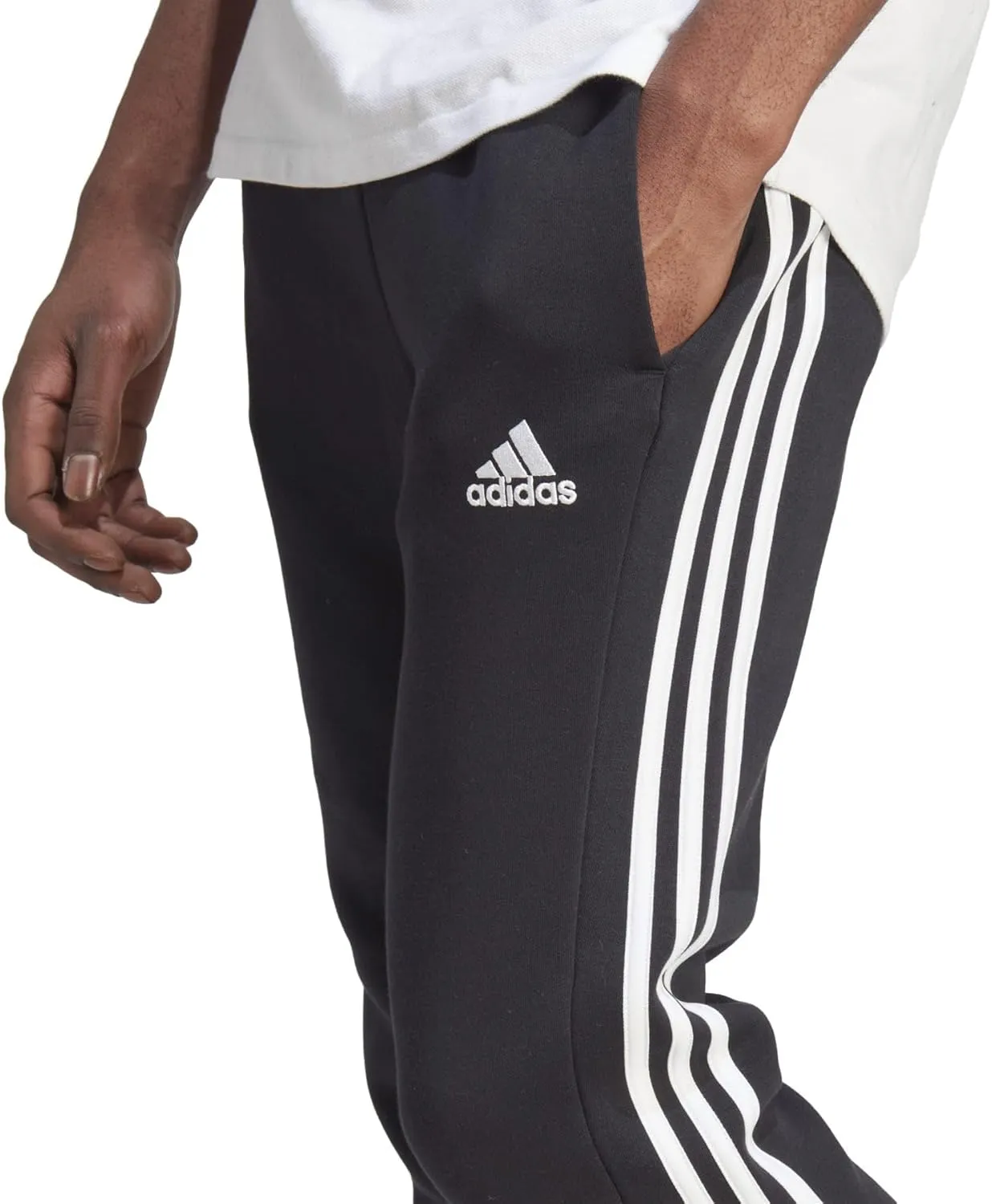 adidas Men's Essentials Fleece 3-Stripes Tapered Cuff Pants