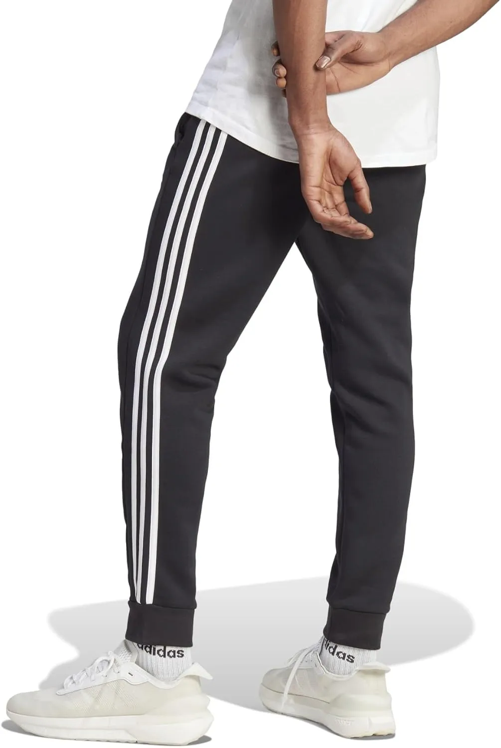 adidas Men's Essentials Fleece 3-Stripes Tapered Cuff Pants