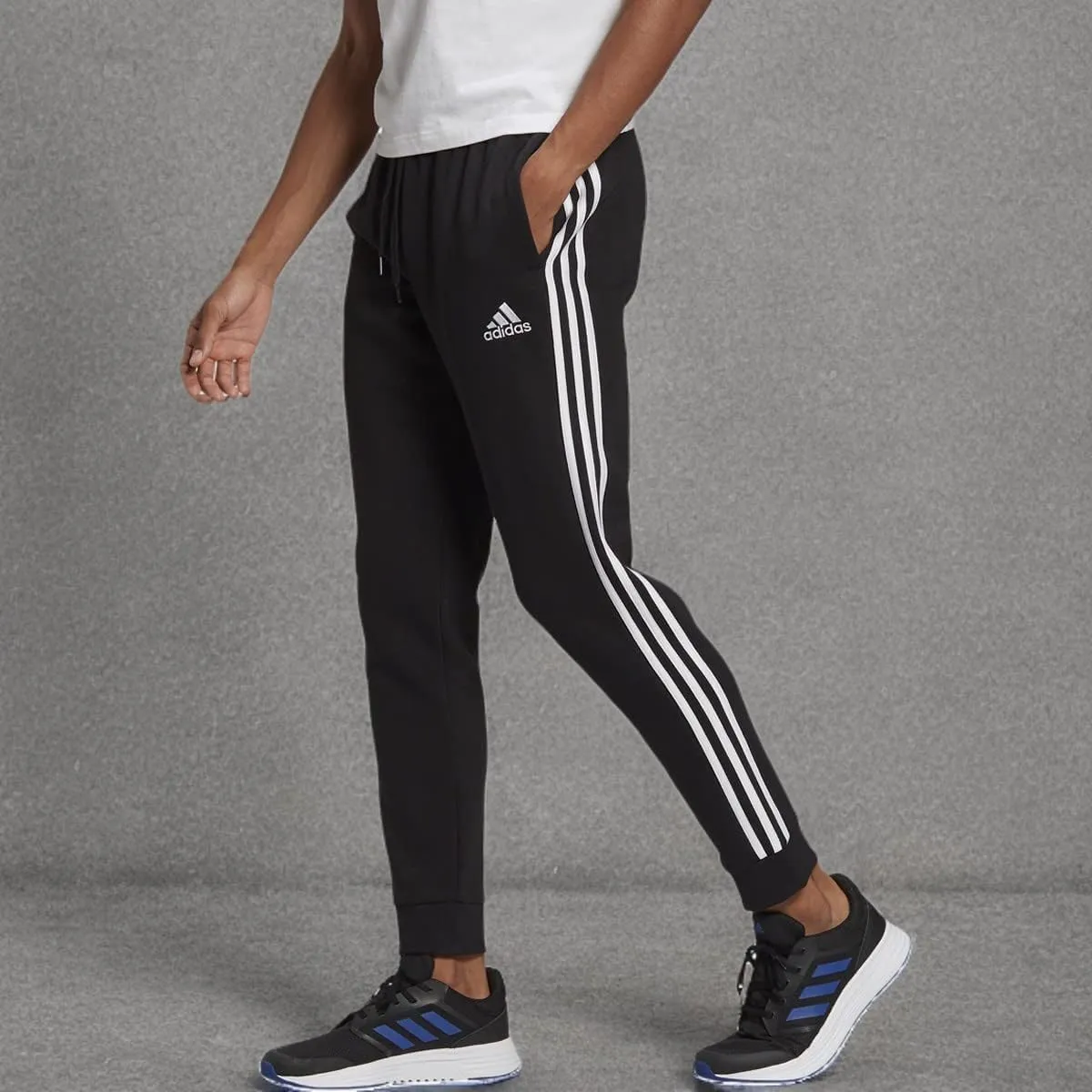 adidas Men's Essentials Fleece 3-Stripes Tapered Cuff Pants