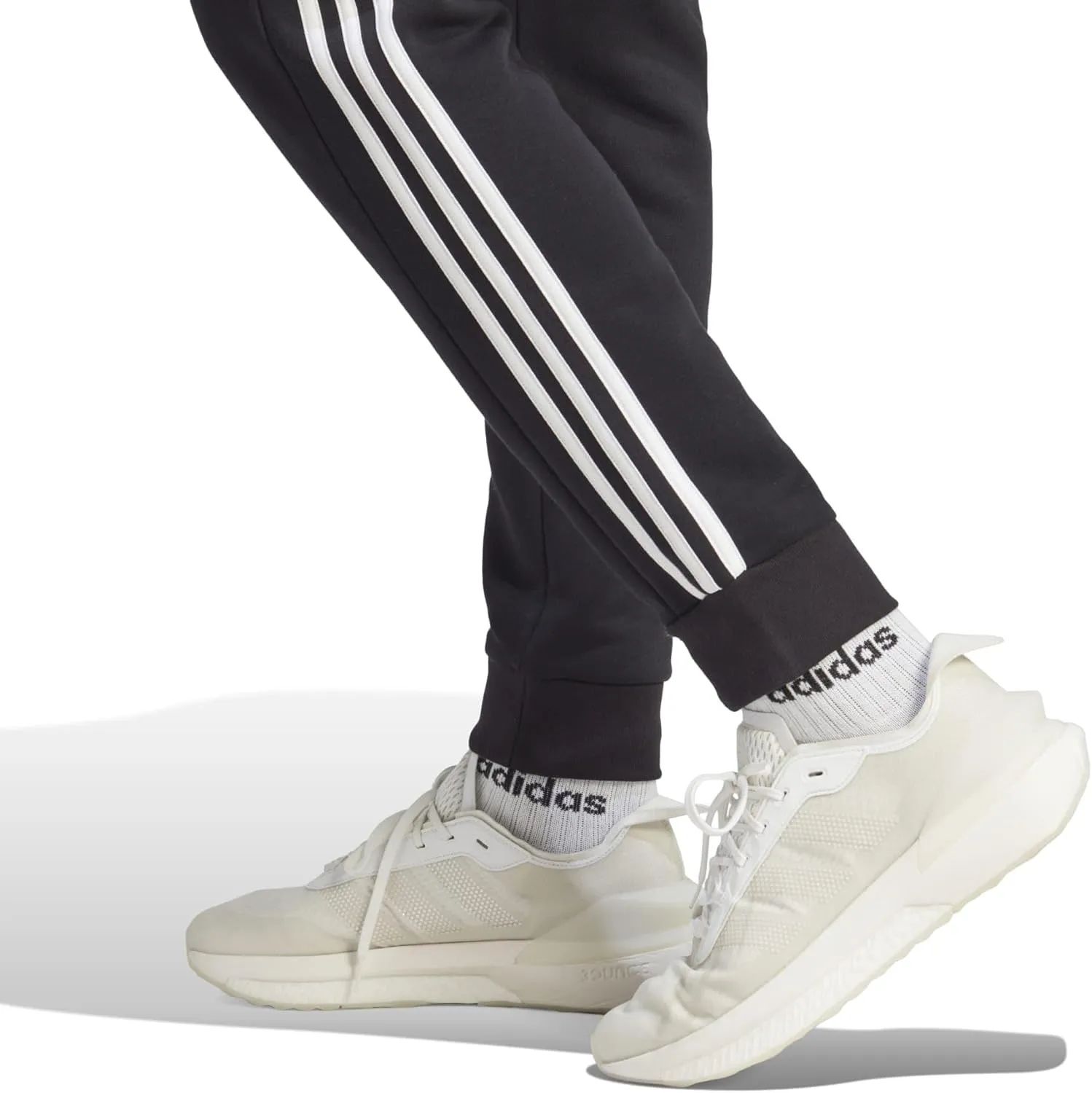 adidas Men's Essentials Fleece 3-Stripes Tapered Cuff Pants