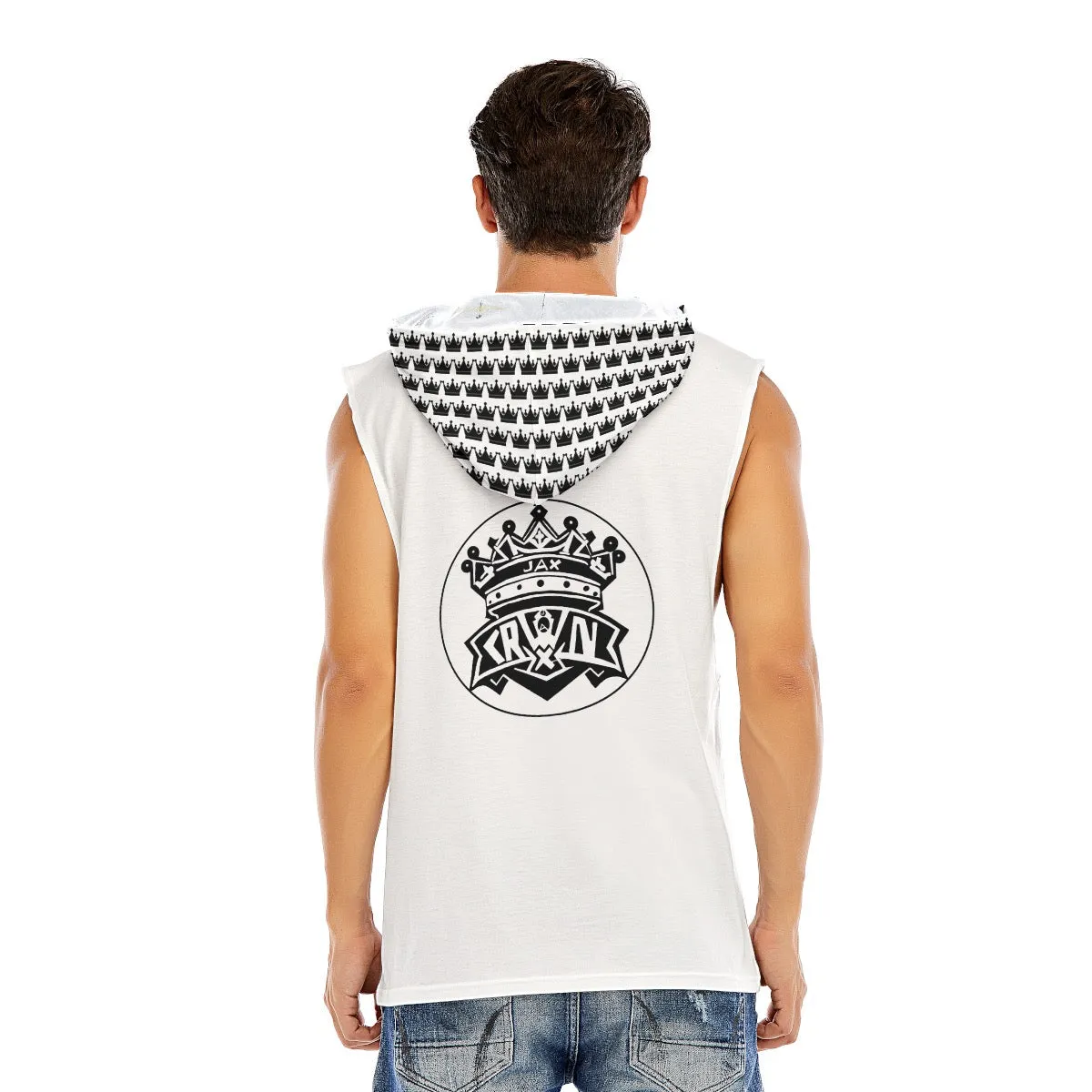 All-Over Print Men’s Sleeveless Pullover Hoodie fitness theme