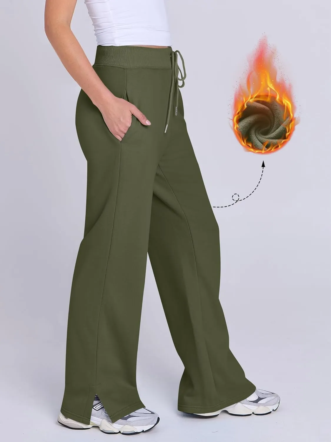 ANRABESS Women's Sweatpants Straight Leg High Waist Casual Drawstring Sweat Pants Workout Athletic Joggers with Pockets