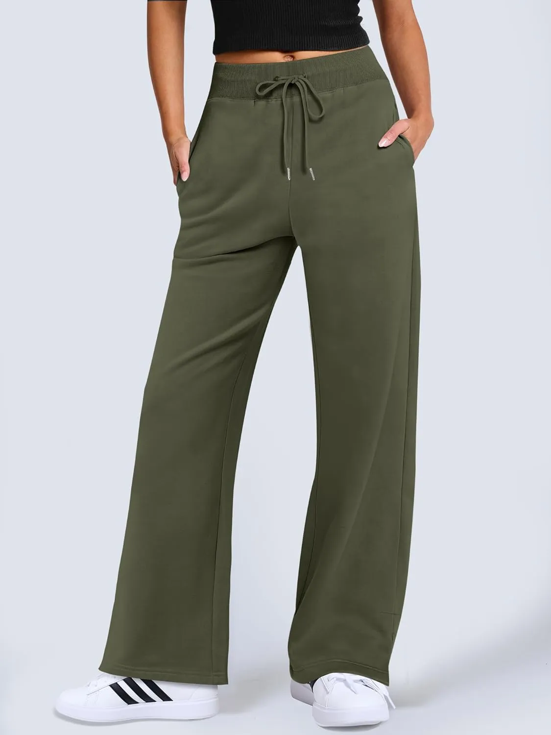 ANRABESS Women's Sweatpants Straight Leg High Waist Casual Drawstring Sweat Pants Workout Athletic Joggers with Pockets