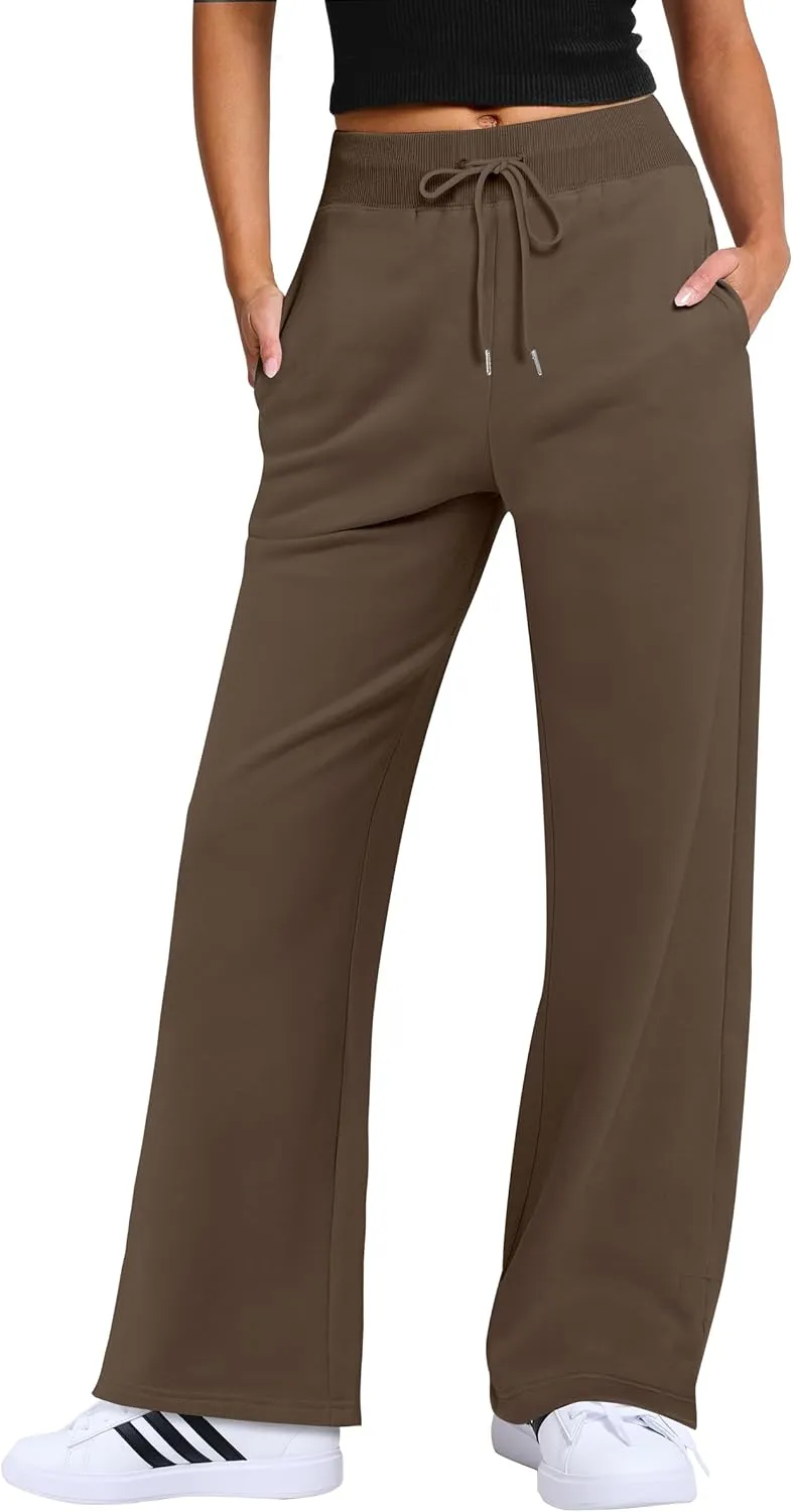 ANRABESS Women's Sweatpants Straight Leg High Waist Casual Drawstring Sweat Pants Workout Athletic Joggers with Pockets