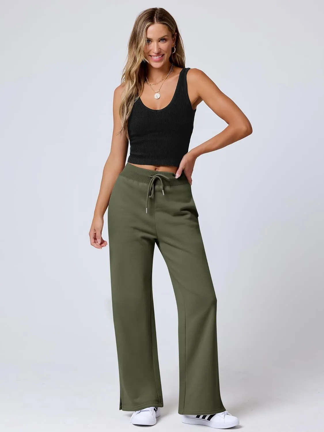 ANRABESS Women's Sweatpants Straight Leg High Waist Casual Drawstring Sweat Pants Workout Athletic Joggers with Pockets