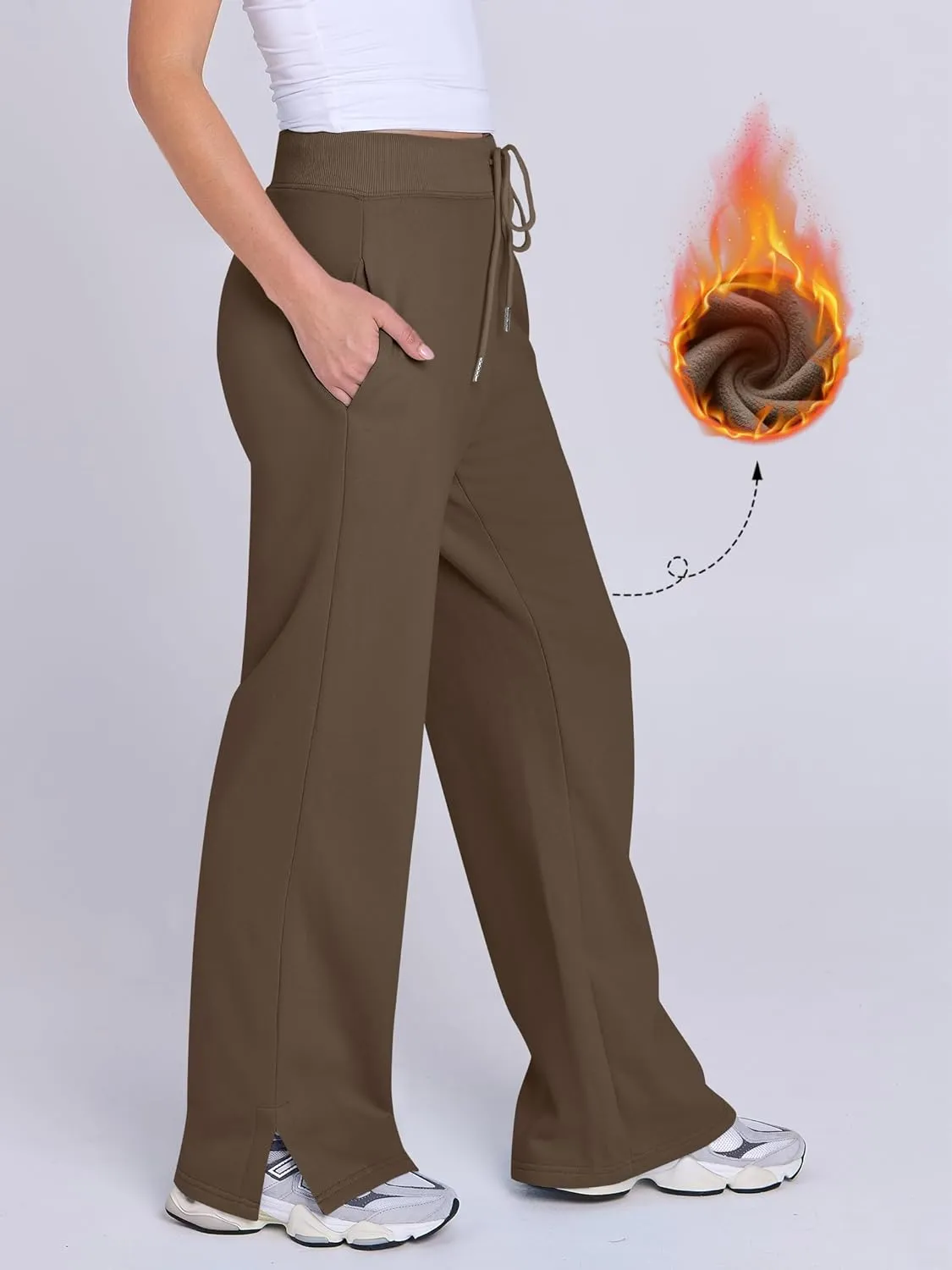 ANRABESS Women's Sweatpants Straight Leg High Waist Casual Drawstring Sweat Pants Workout Athletic Joggers with Pockets