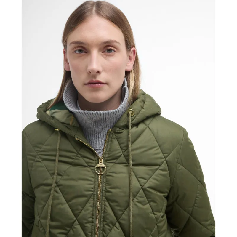Barbour Erin Ladies Puffer Quilt - Deep Olive/Ancient Tartan