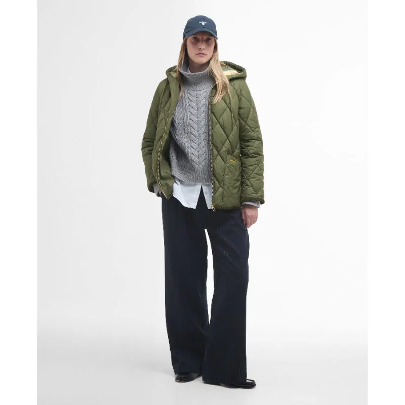 Barbour Erin Ladies Puffer Quilt - Deep Olive/Ancient Tartan