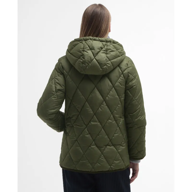 Barbour Erin Ladies Puffer Quilt - Deep Olive/Ancient Tartan