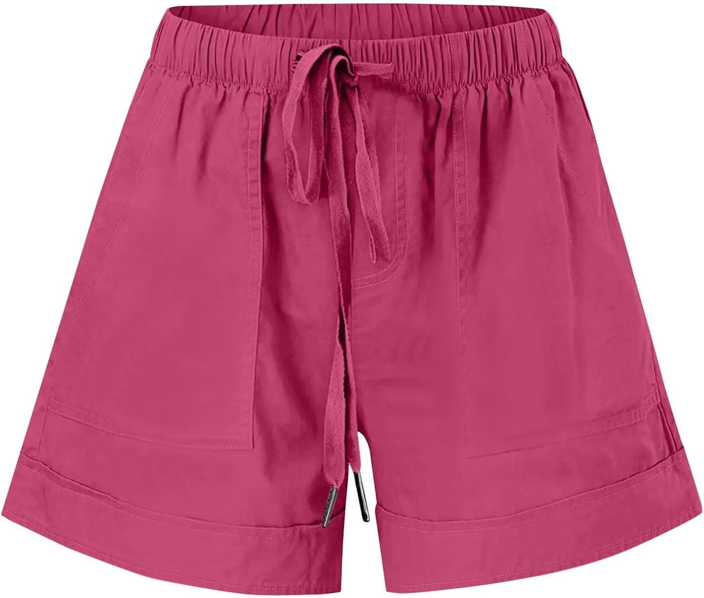 Bermuda Shorts for Women Casual Drawstring Elastic Waist Plus Size Lightweight Pants with Pockets Beach Vacation 2025
