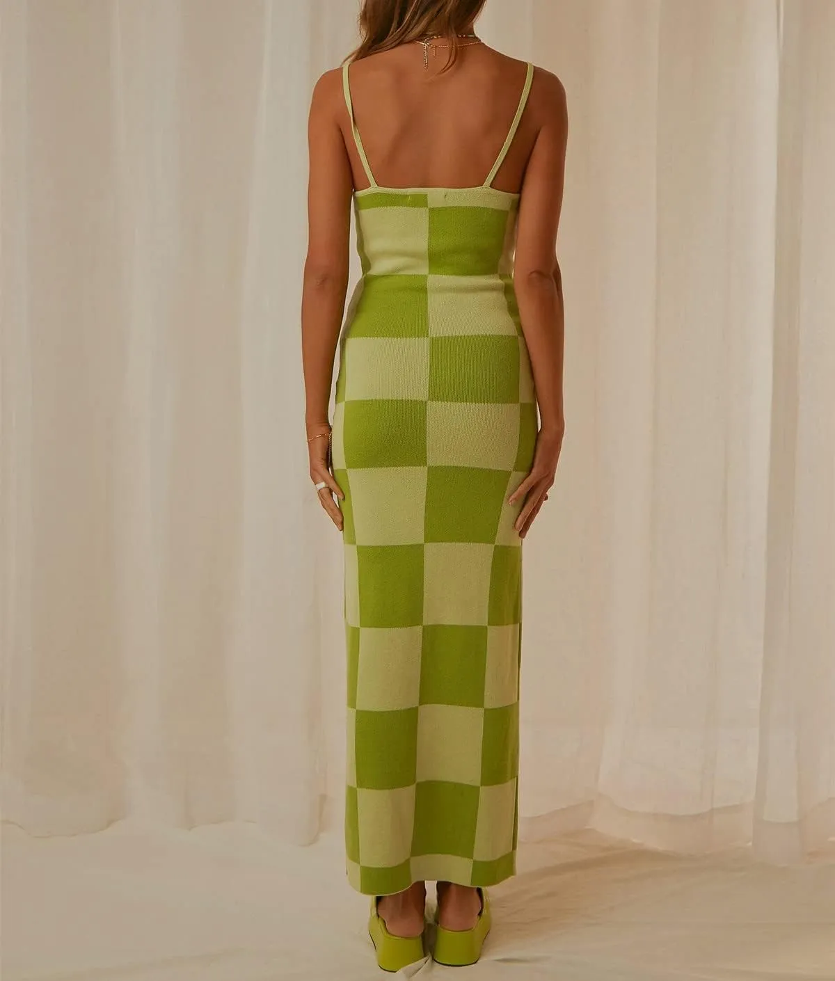 Bodycon Dresses for Women Summer Knit Hollow Out Sexy Night Out Midi Maxi Dress Sleeveless Long Cut Out Dress