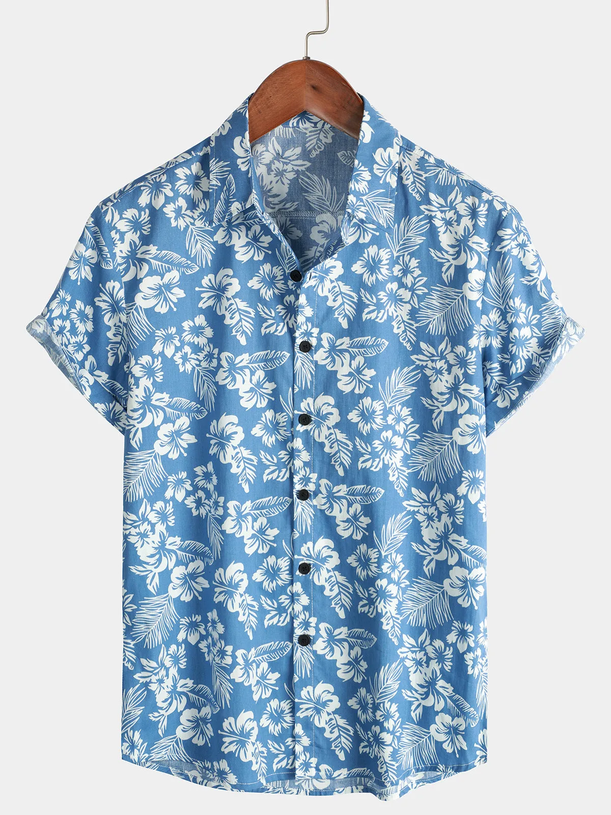 Bundle Of 3 | Men's Cotton Maple Leaf Print Breathable Short Sleeve Shirts