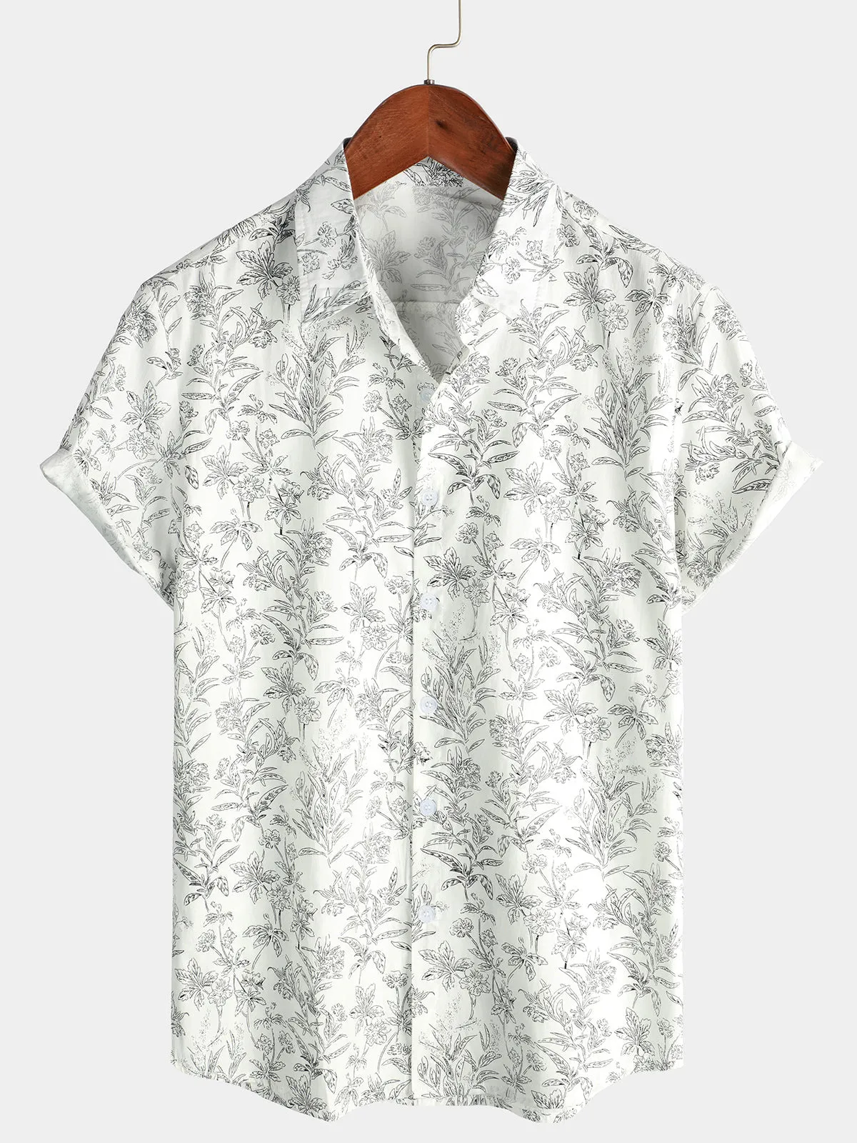 Bundle Of 3 | Men's Cotton Maple Leaf Print Breathable Short Sleeve Shirts