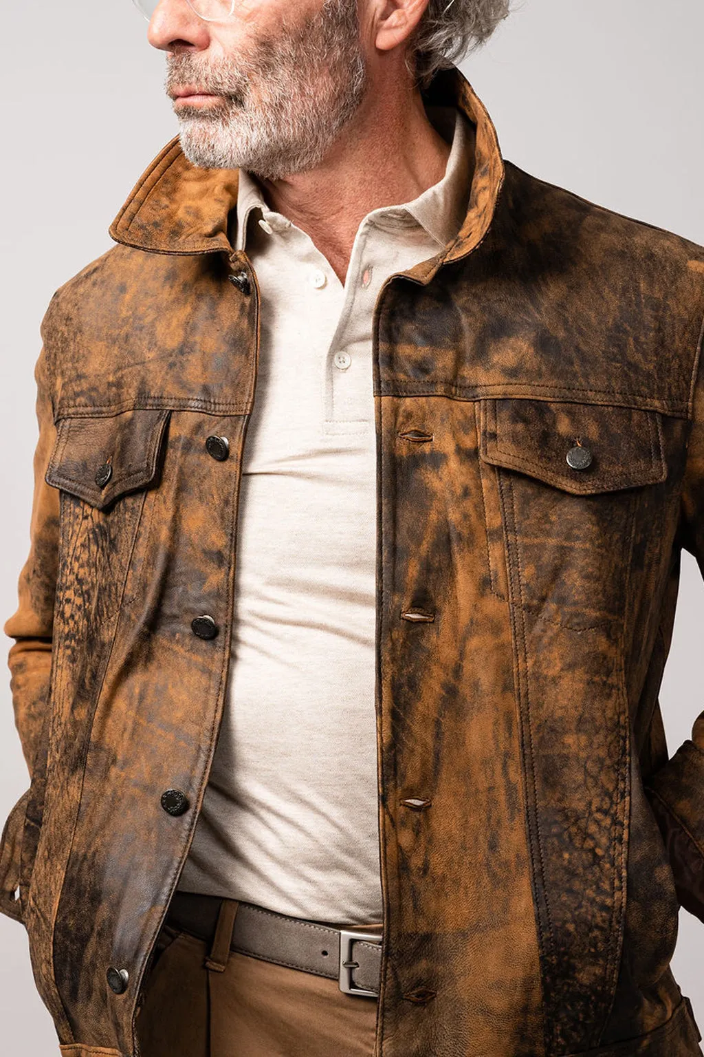 Burn Finish Leather Jacket