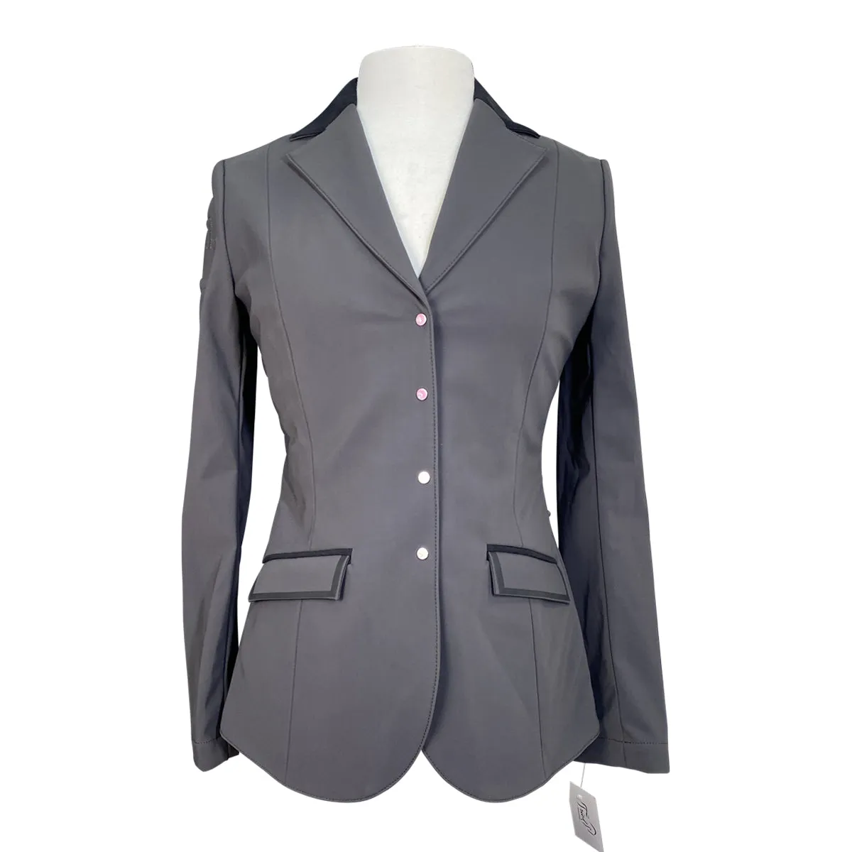 Cavalleria Toscana Lightweight Jersey Zip Competition Jacket in Dark Grey/ Black - Women's IT 32 (US 10)