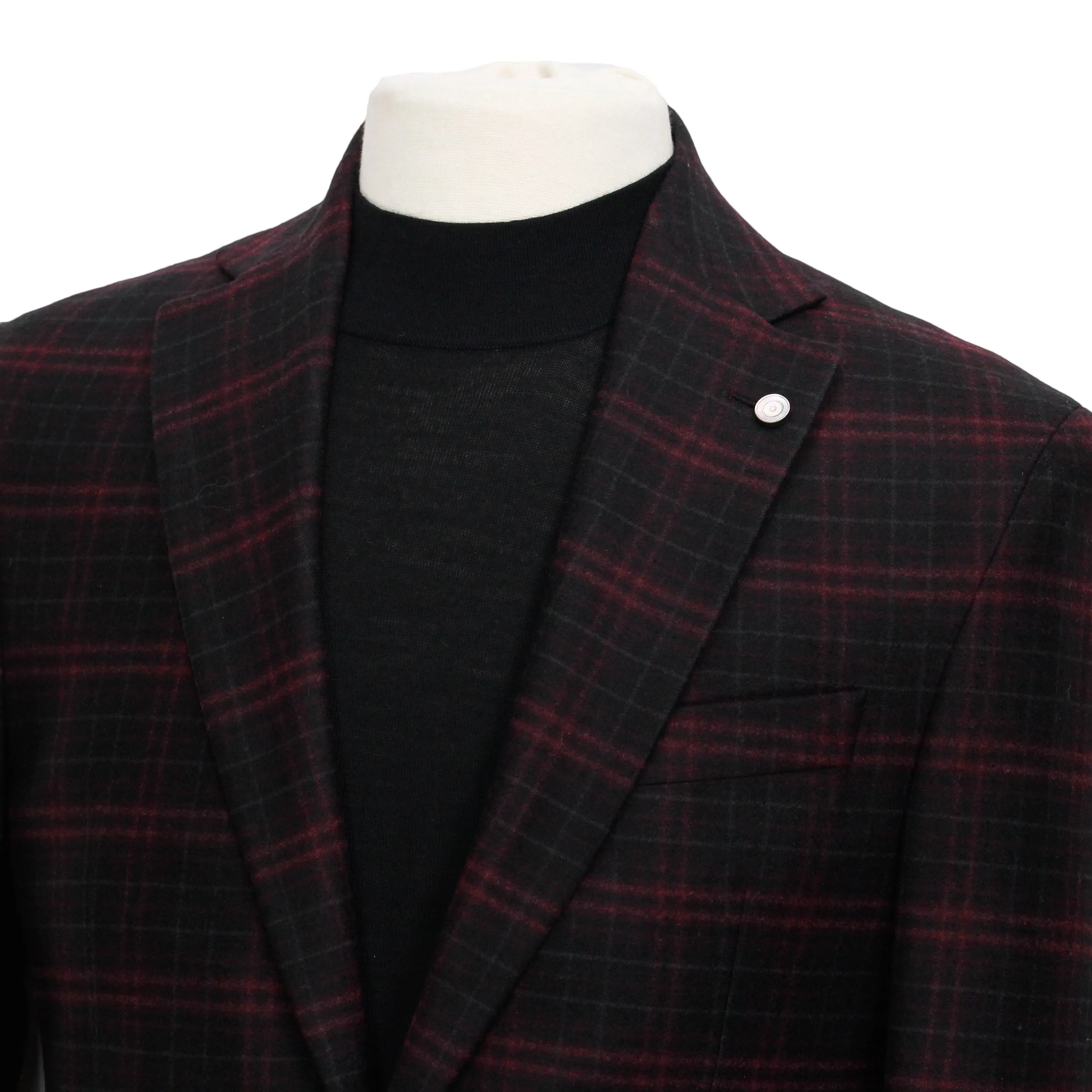 Charcoal Plaid Hampton Contemporary Fit Sport Jacket - Jack Victor