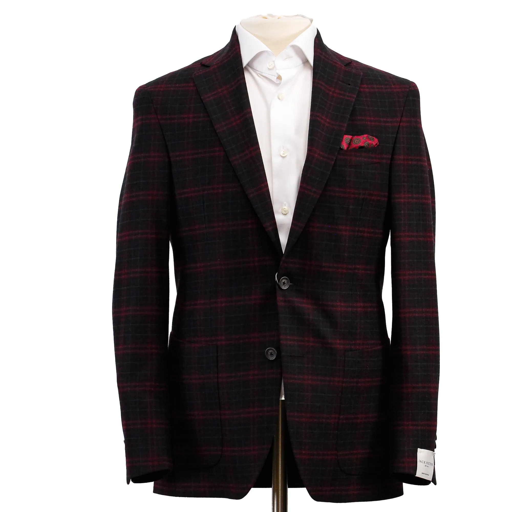 Charcoal Plaid Hampton Contemporary Fit Sport Jacket - Jack Victor