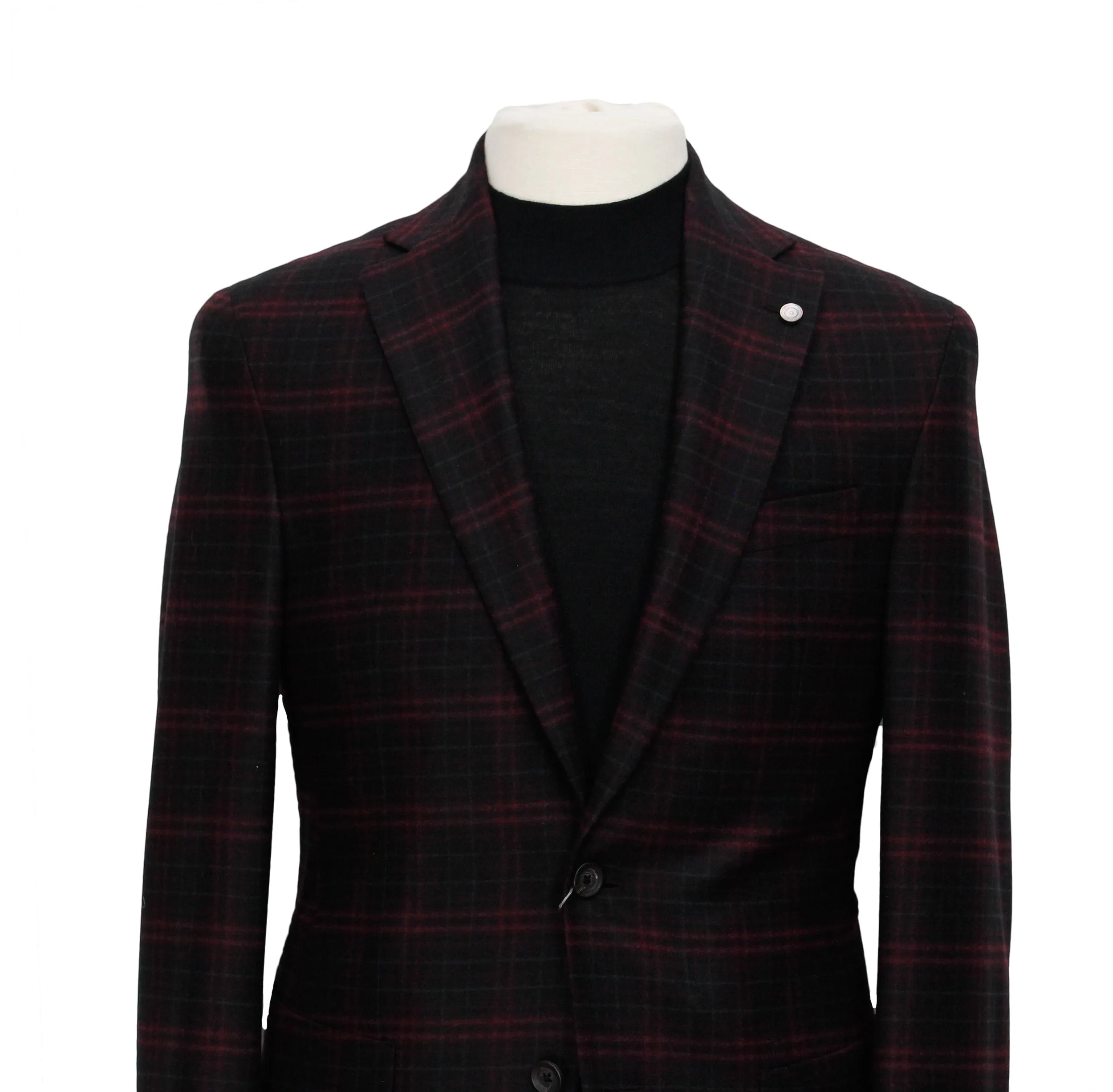 Charcoal Plaid Hampton Contemporary Fit Sport Jacket - Jack Victor