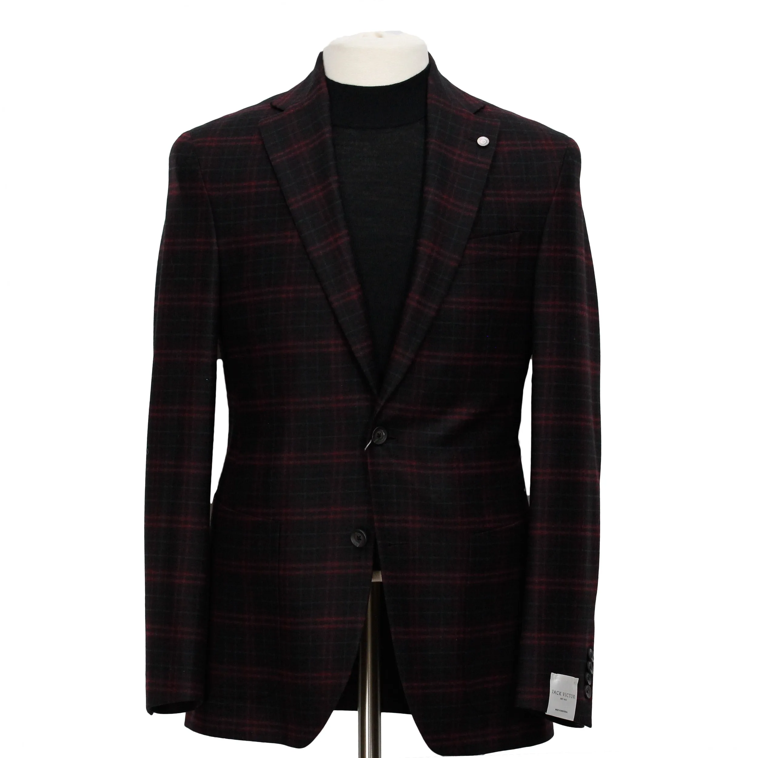 Charcoal Plaid Hampton Contemporary Fit Sport Jacket - Jack Victor