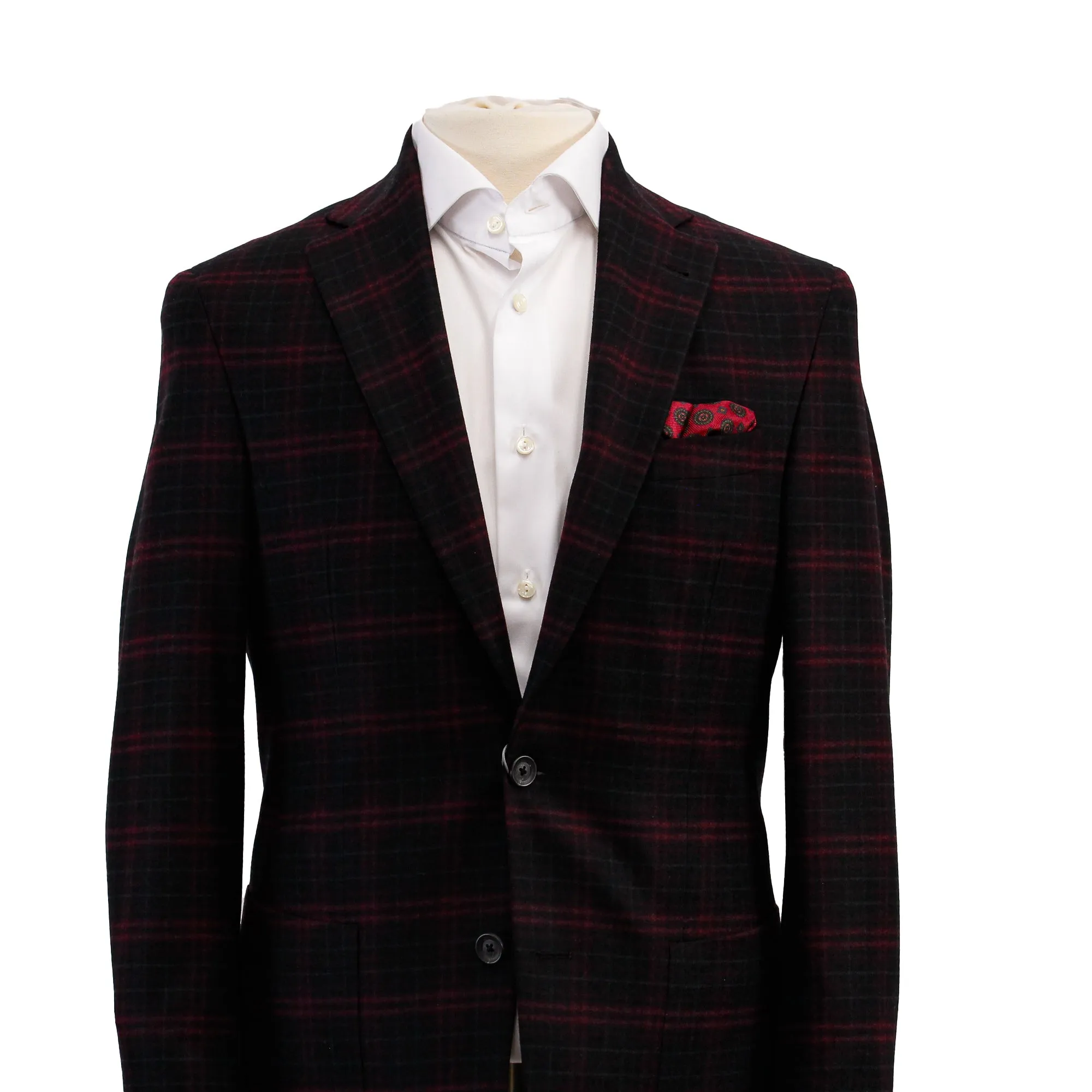 Charcoal Plaid Hampton Contemporary Fit Sport Jacket - Jack Victor