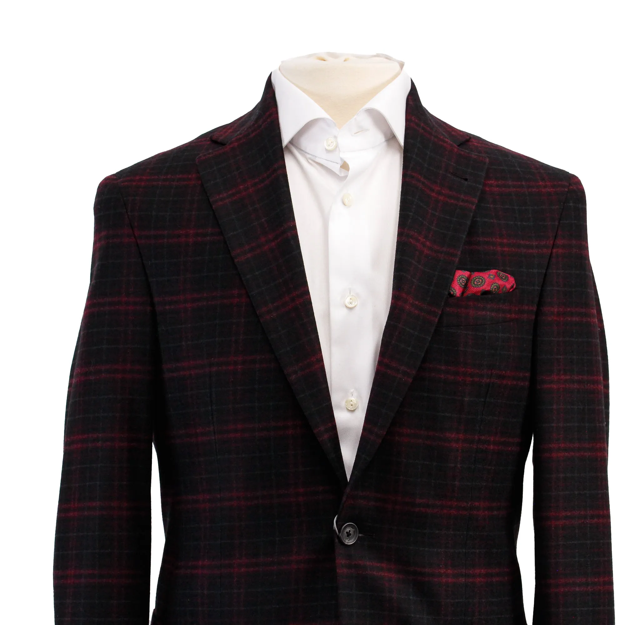 Charcoal Plaid Hampton Contemporary Fit Sport Jacket - Jack Victor