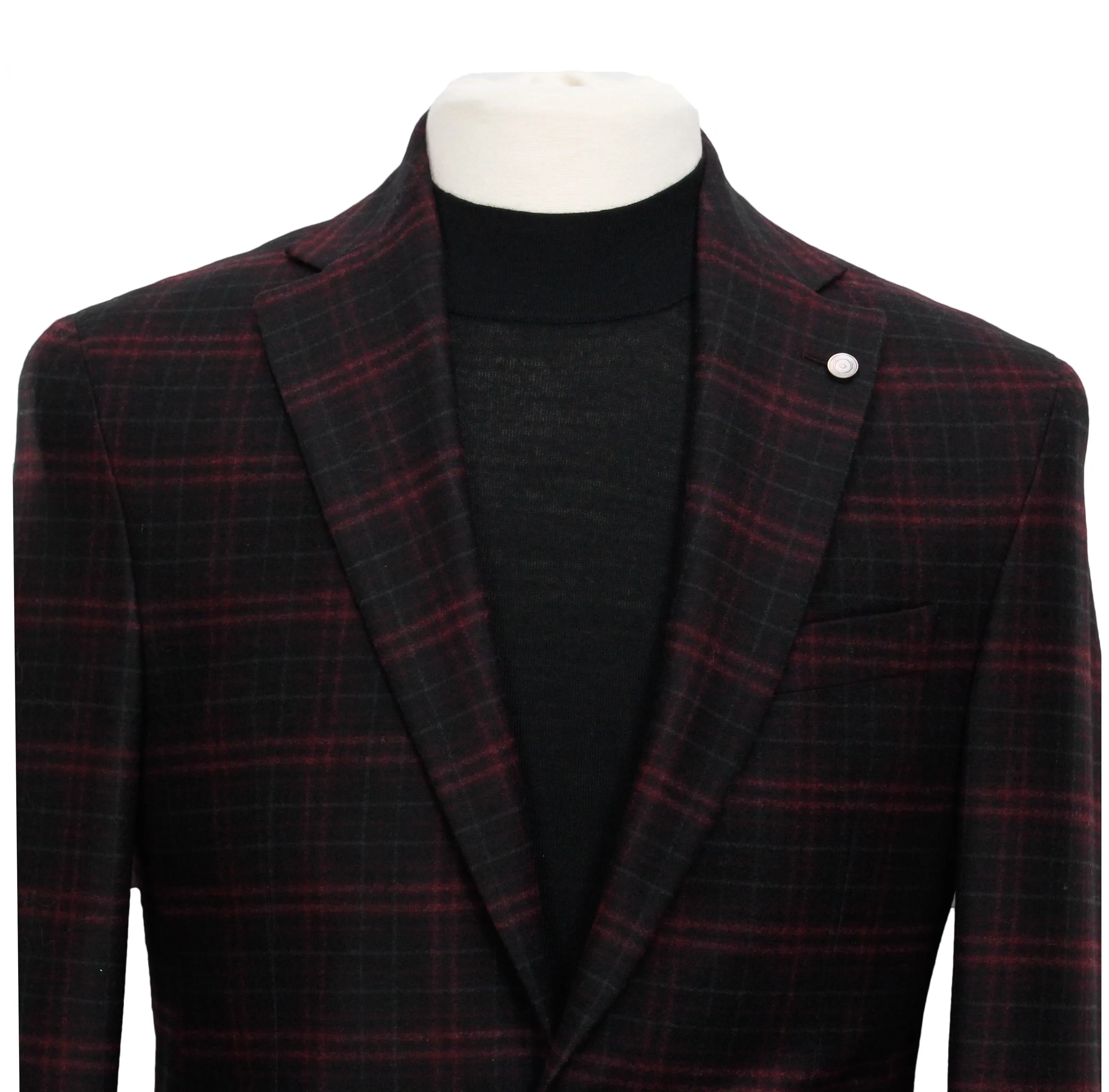 Charcoal Plaid Hampton Contemporary Fit Sport Jacket - Jack Victor
