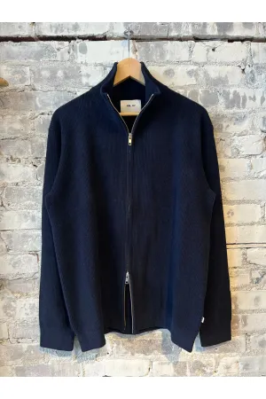 Danny Full Zip Sweater - Navy Blue