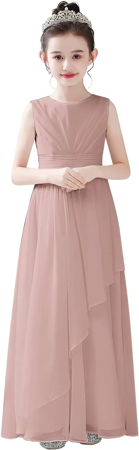 dideyttawl Chiffon Flower Girl Dresses Wedding Junior Bridesmaid Dress Evening Party Girls Formal Gown Princess Dress