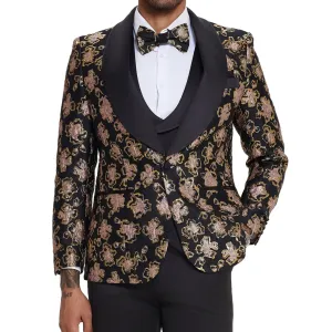 Exquisite Rose Gold with Blush Flower Tuxedo - A Stunning Choice for Prom and Wedding Celebrations