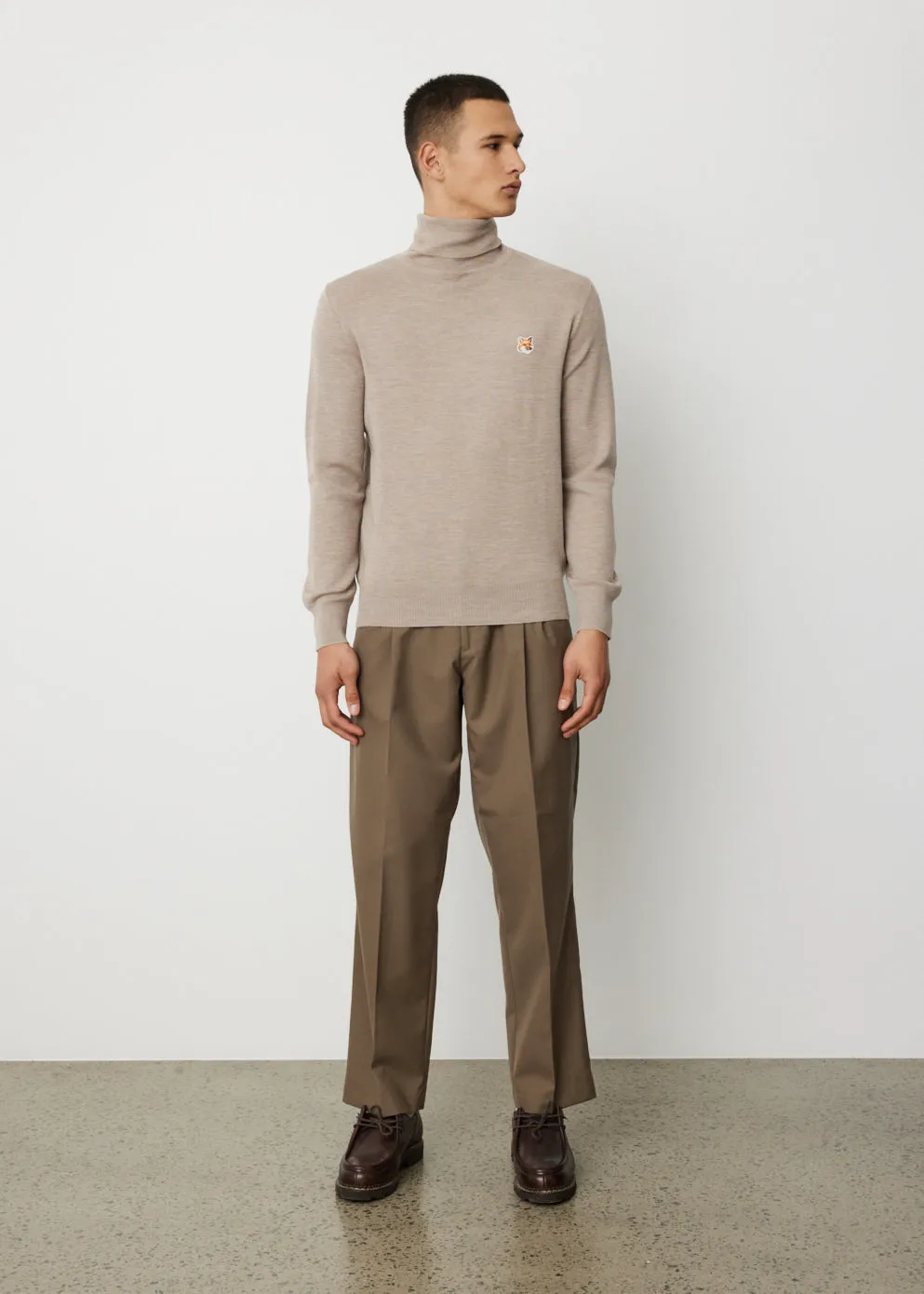 Fox Head Patch Turtleneck Pullover