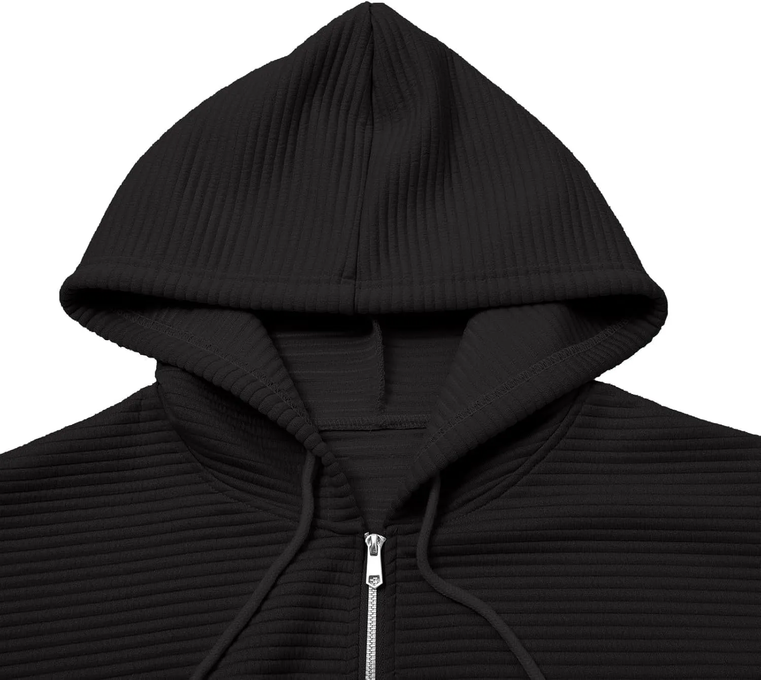 Full Zipper Hoodies for Women Baggy Drawstring Oversized Sweatshirt Trendy Preppy Lightweight Zip Up Jackets w/Pocket