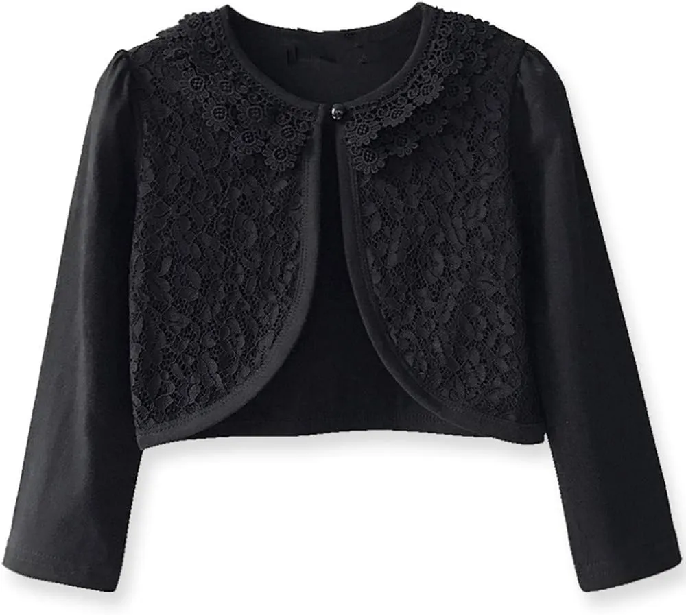 Girl Shrugs Knit Long/Short Sleeve Lace Bolero Cardigan Shrug