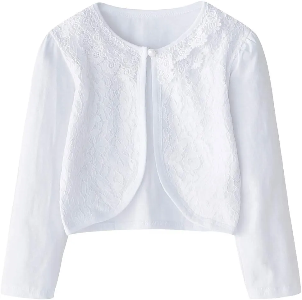 Girl Shrugs Knit Long/Short Sleeve Lace Bolero Cardigan Shrug