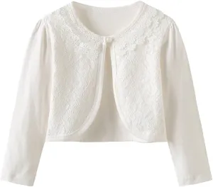 Girl Shrugs Knit Long/Short Sleeve Lace Bolero Cardigan Shrug