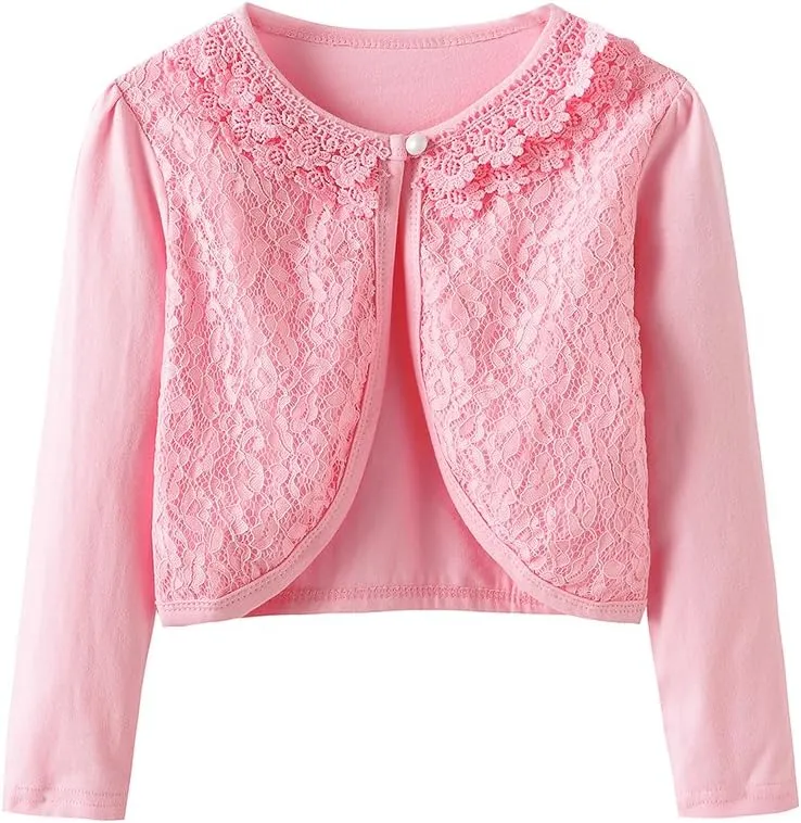 Girl Shrugs Knit Long/Short Sleeve Lace Bolero Cardigan Shrug