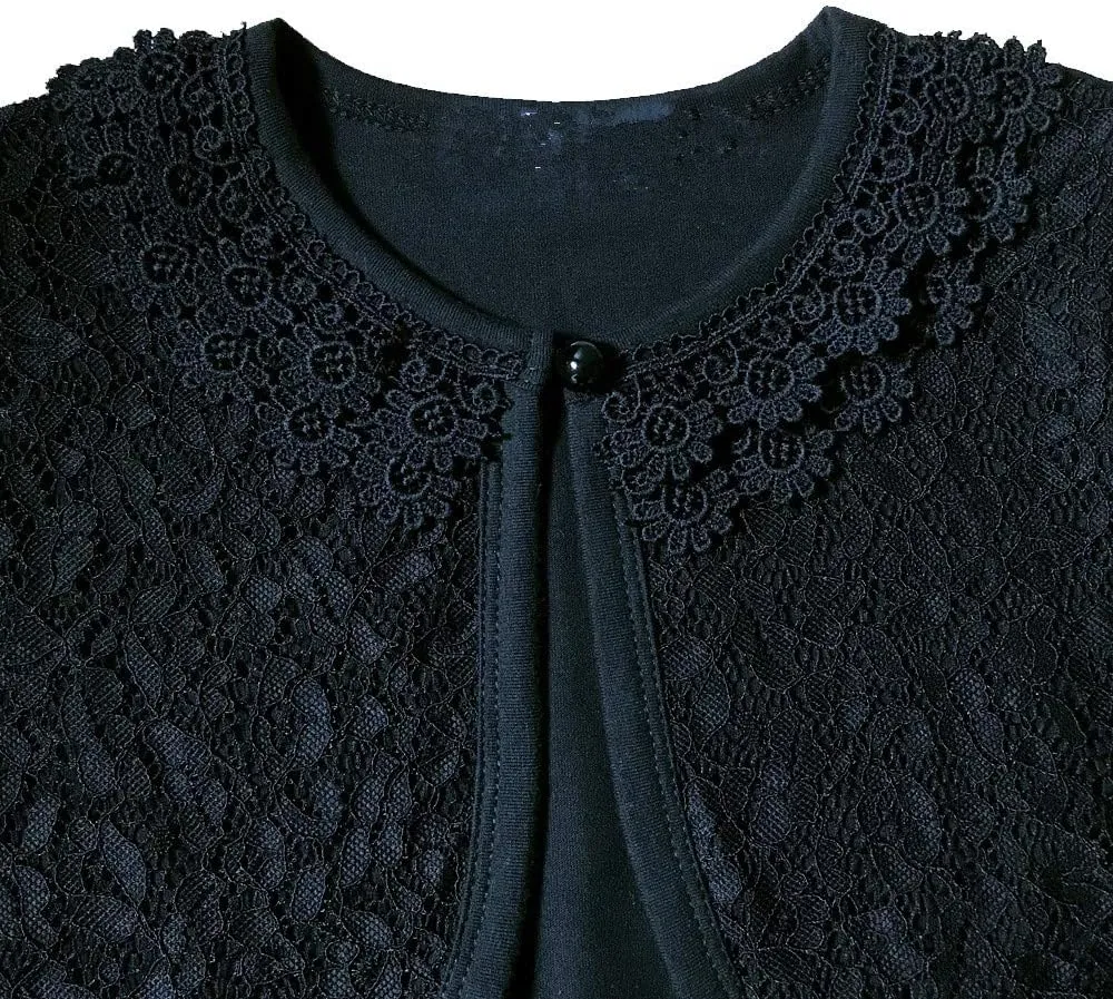 Girl Shrugs Knit Long/Short Sleeve Lace Bolero Cardigan Shrug
