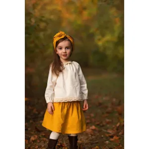 Girls Mustard Boho Skirt Set