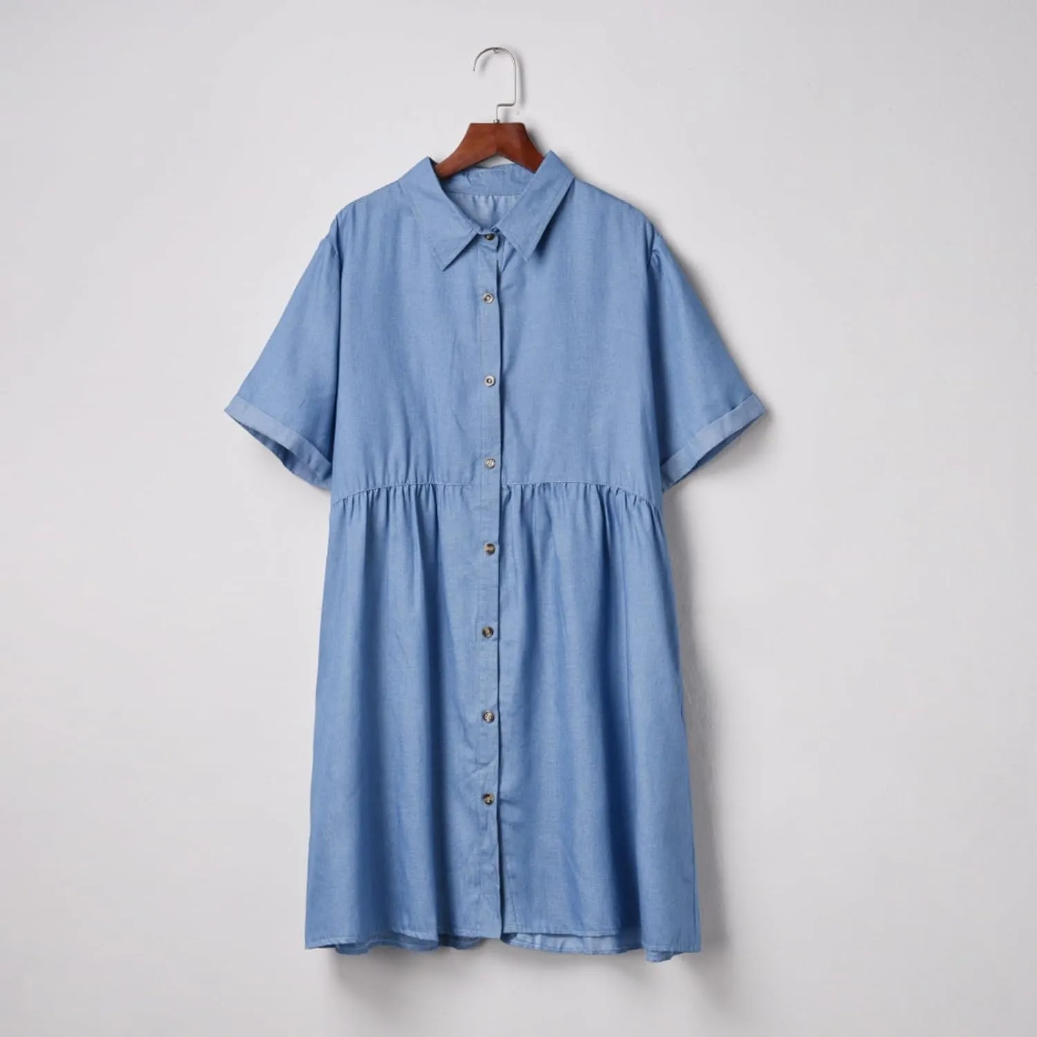 Jean Dresses for Women Tank Top Button Down Cap Sleeve Demin Mini Dress Ruffle Flowy Party Business Casual Outfits