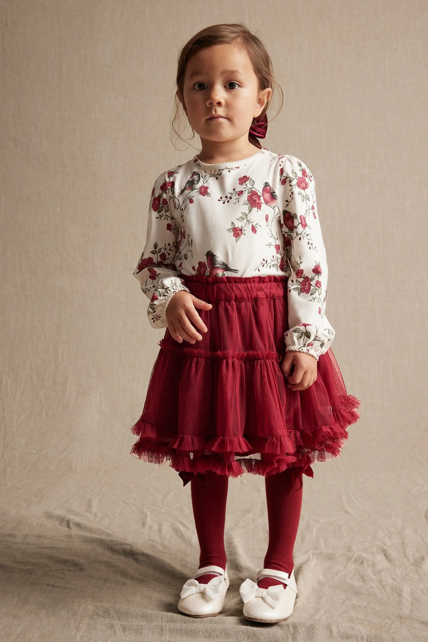 Kids' red mesh skirt