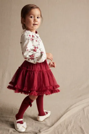 Kids' red mesh skirt